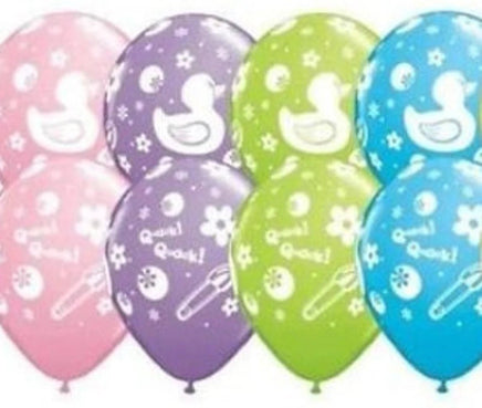 11" Rubber Ducky Latex Balloons (10) - Party Zone USA