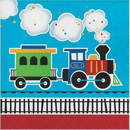 All Aboard Train Party Lunch Napkins (16) - Party Zone USA