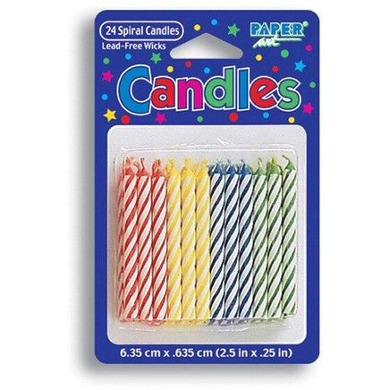 Assorted Primary Color Candles (24) - Party Zone USA