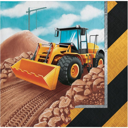 Big Dig Construction Trucks Beverage Napkins (16) - Party Zone USA