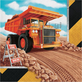 Big Dig Construction Trucks Lunch Napkins (16) - Party Zone USA
