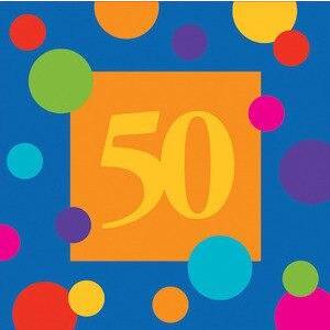 Birthday Stripes Age 50 Lunch Napkins (16) - Party Zone USA