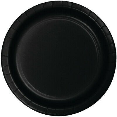 Black Dessert Plates (24) - Party Zone USA