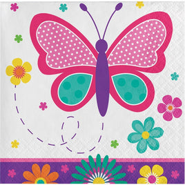 Butterfly Garden Party Beverage Napkins (16) - Party Zone USA
