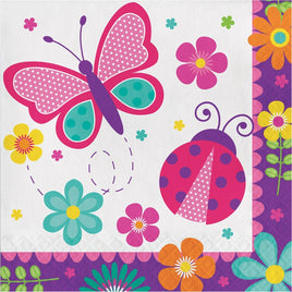 Butterfly Garden Party Lunch Napkins (16) - Party Zone USA