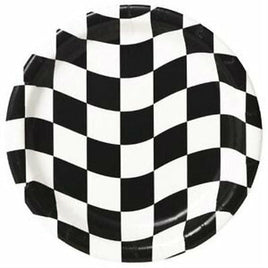 Checkered Flag Dessert Plates (8) - Party Zone USA