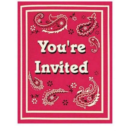 Classic Bandanna Invitations (8) - Party Zone USA