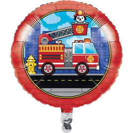 Flaming Fire Truck Balloon - Party Zone USA