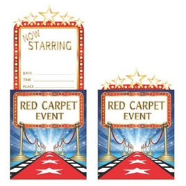 Hollywood Lights Party Invitations (8) - Party Zone USA