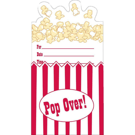 Hollywood Popcorn Themed Party Invitations (8) - Party Zone USA