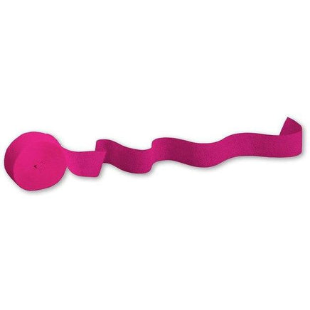 Hot Magenta Pink Crepe Paper Party Streamers - Party Zone USA