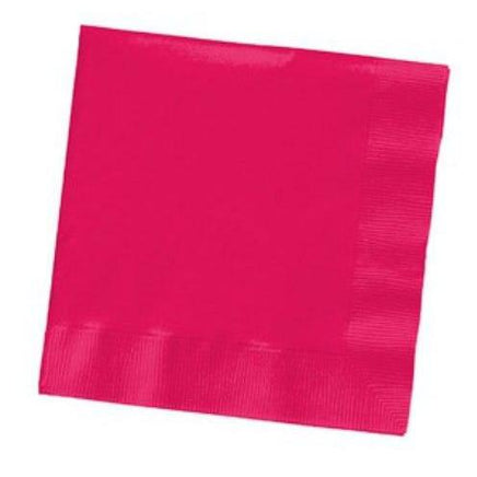 Hot Pink Magenta Beverage Napkins (50) - Party Zone USA