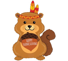 Indian Squirrel Happy Thanksgiving Shape Balloon - Party Zone USA