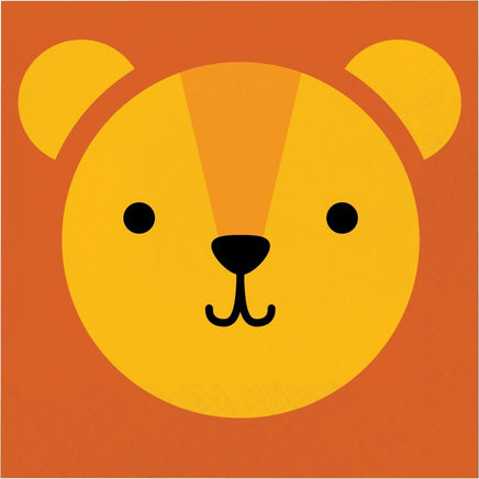 Lion Animal Faces Lunch Napkins (16) - Party Zone USA