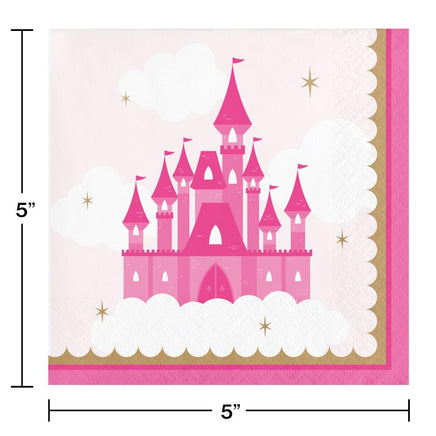 Little Princess Beverage Napkins (16) - Party Zone USA