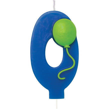 Number 0 Balloon Birthday Candle w/Balloon - Party Zone USA