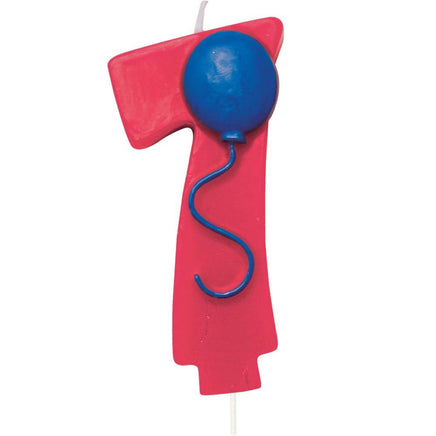 Number 7 Balloon Birthday Candle w/Balloon - Party Zone USA
