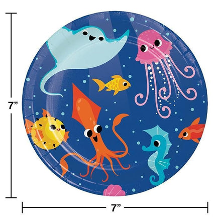 Ocean Celebration Party Dessert Plates (8) - Party Zone USA