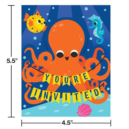 Ocean Celebration Party Invitations (8) - Party Zone USA