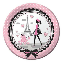Party in Paris Dinner Plates (8) - Party Zone USA