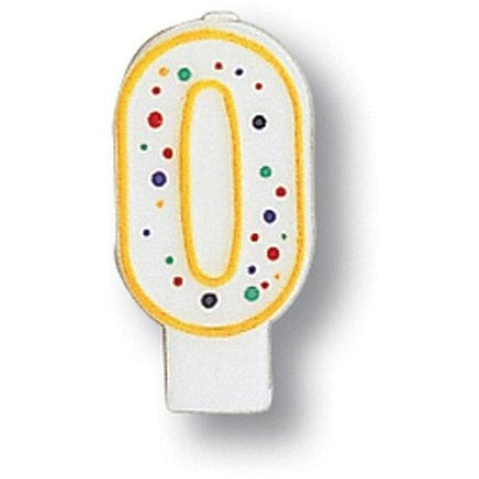 Polka Dot Number 0 Candle - Party Zone USA