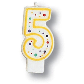 Polka Dot Number 5 Candle - Party Zone USA