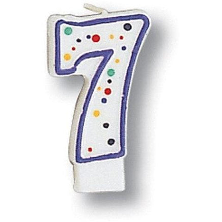 Polka Dot Number 7 Candle - Party Zone USA
