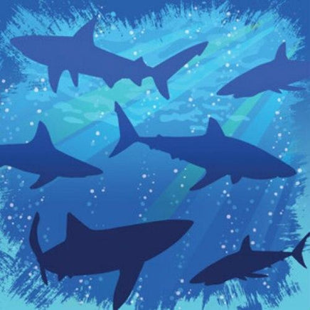 Shark Splash Beverage Napkins (16) - Party Zone USA