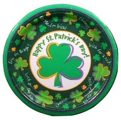 St Patricks Day Shamrock Dessert Plates (12) - Party Zone USA