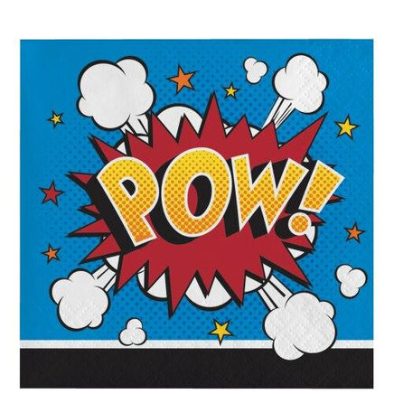 Superhero Slogans Beverage Napkins (16) - Party Zone USA