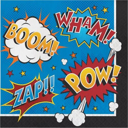 Superhero Slogans Luncheon Napkins (16) - Party Zone USA