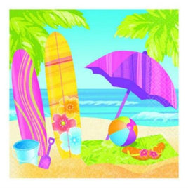 Surf's Up Party Beverage Napkins (16) - Party Zone USA