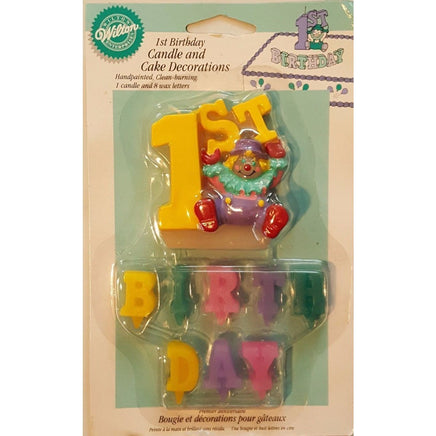 Wilton 1 Birthday Candle w/ 8 Wax Letters - Party Zone USA