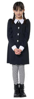 Girl's Dreadful Gothic Costume Set - Wednesday Addams Inspired Halloween Dress