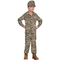 Kids Military Soldier Camouflage Costume - Toddler & Child Size Army Outfit