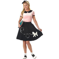 Women's 50s Sock Hop Costume - Poodle Skirt Dress & Scarf Outfit