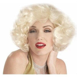 Marilyn Monroe Platinum Blonde Costume Wig – Hollywood Starlet Short Curly Synthetic Hair