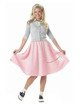 Women's 1950s Pink Poodle Skirt Costume
