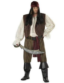 Deluxe Men's Rogue Pirate Costume - Adult Plus Size (Up to 52)
