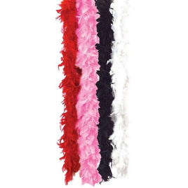 72" Feather Boa - Premium Costume Accessory for Flapper, Saloon Girl, Hollywood Glam (Red, Pink, Black, or White)