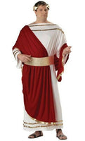 Mens Plus Size Caesar Costume – Deluxe Roman Toga Robe with Belt & Headpiece