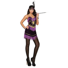 Women's Foxy Flapper Costume 1920s Roaring 20s Dress Headband & Necklace Set