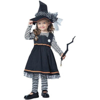 Toddler Crafty Little Witch Costume - Cute Girls Halloween Outfit with Hat & Leggings