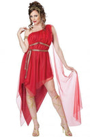 Women's Ruby Goddess Costume - Ancient Greek Roman Empress Halloween Cosplay Dress