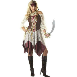 Women's South Seas Siren Pirate Costume – Halloween Pirate Maiden Dress & Head Tie