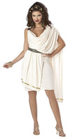 Women's Deluxe Greek Goddess Toga Costume - Ivory & Gold Roman Dress