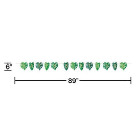 Jungle Leaf Happy Birthday Banner