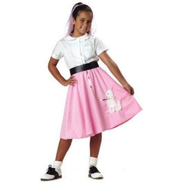 Classic 50s Girl's Pink Poodle Skirt Costume