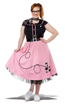 50s Sweetheart Poodle Dress Costume - Women's Plus Size