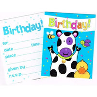 Barnyard Celebration Birthday Invitations with Envelopes (Pack of 8)